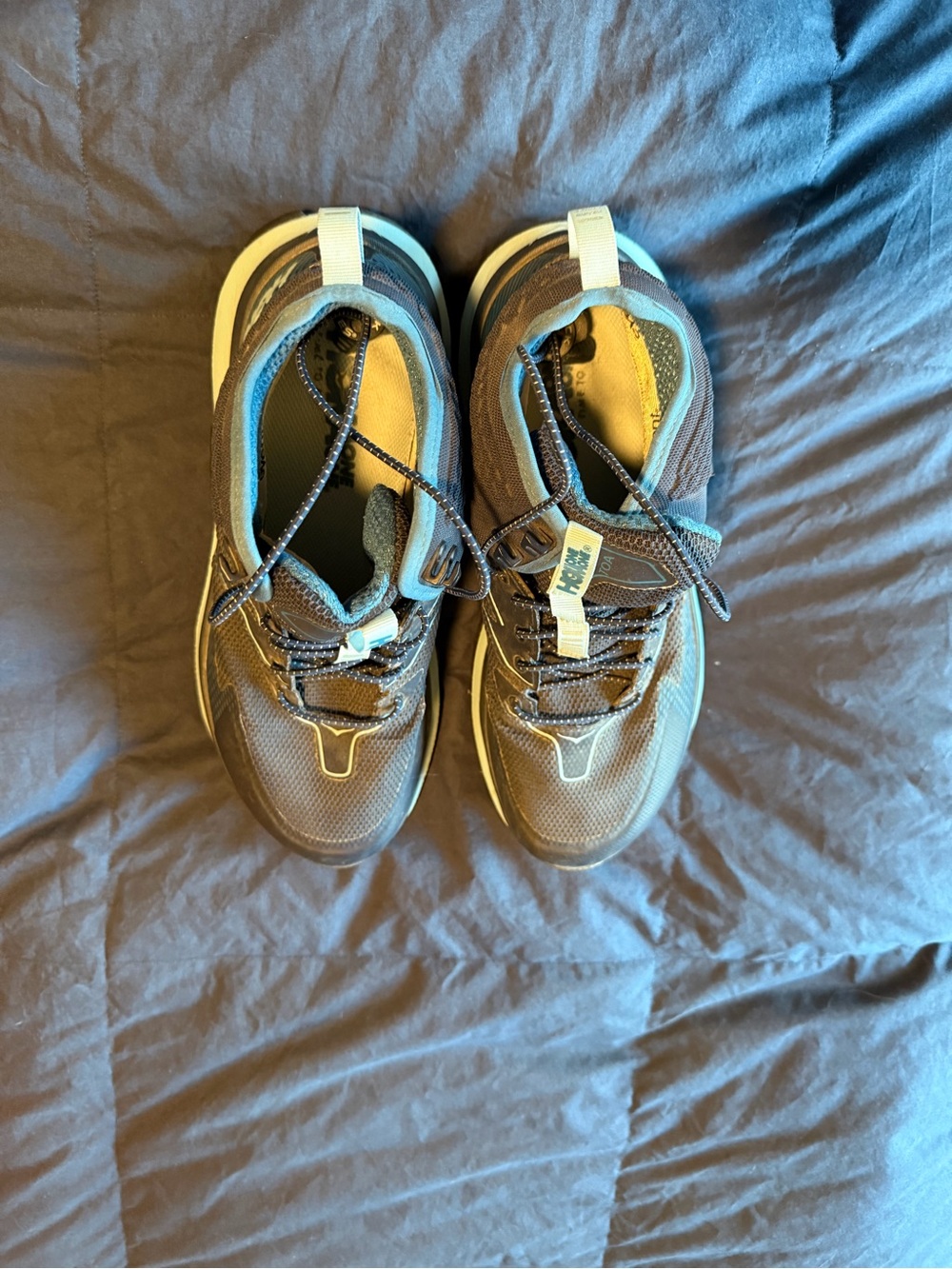 Hoka One One Women's Black and Blue Trail Sneakers